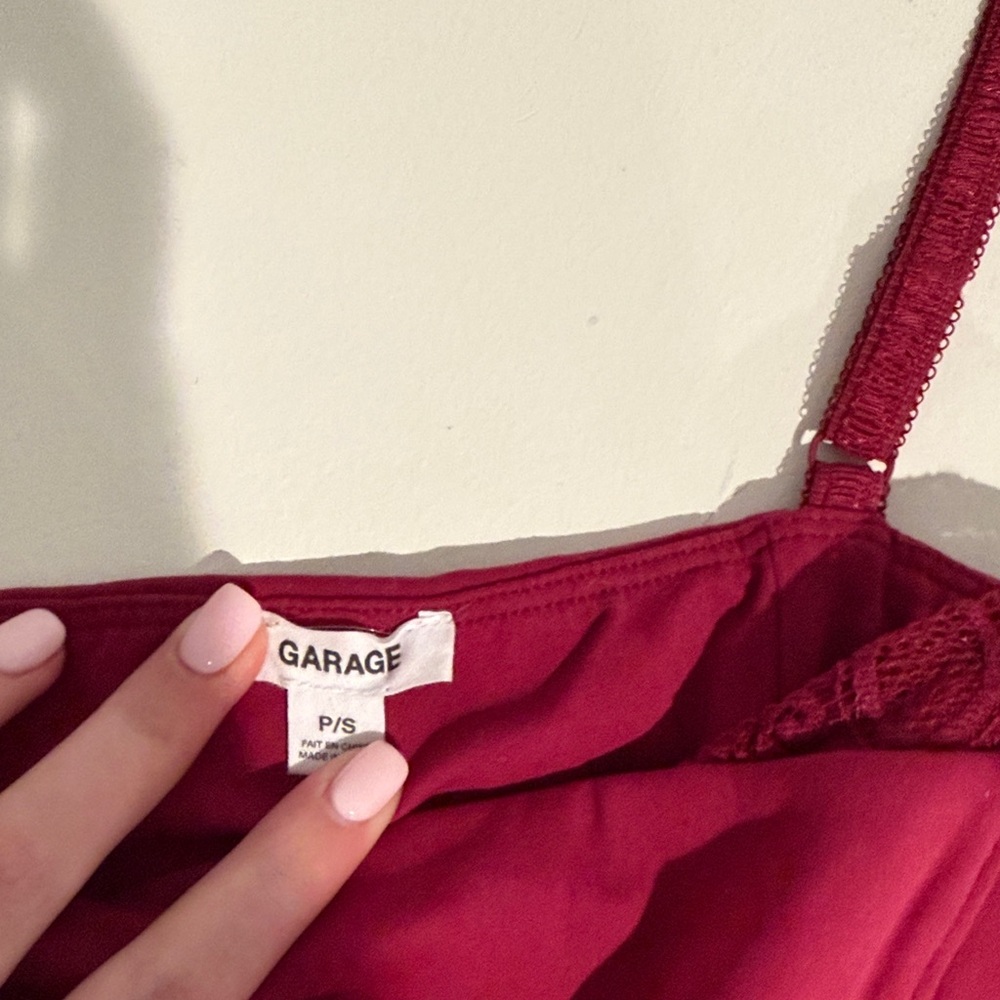 NEVER WORN! Garage Raspberry Lace Trim Camisole - Picture 2 of 3